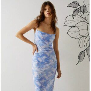 Nasty Gal X Nick Fierro Tattoo Printed Mesh Maxi Dress NWT Size 6